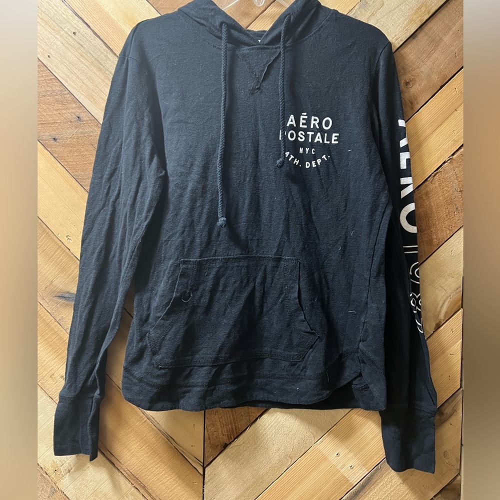 Women’s Aeropostale long sleeve shirt with hood, size small